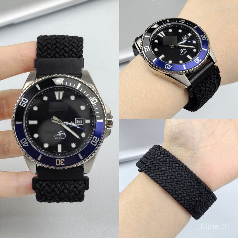 ไนลอนแม่เหล็กทอสายนาฬิกาสําหรับ Swordfish MDV106 MDV107 Dive นาฬิกาผู้ชายกีฬา Mod เปลี่ยนสายนาฬิกา
