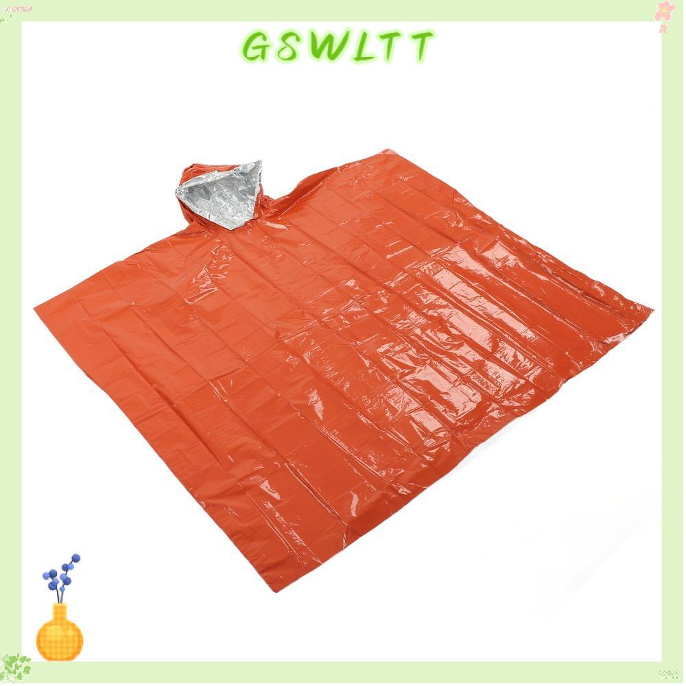 GSWLTT เสื้อปอนโชฉุกเฉิน, เสื้อปอนโชแบบใช้ซ้ําได้หนา 100x120 ซม., ทนทานพร้อมถุงเก็บฟิล์มอลูมิเนียม P