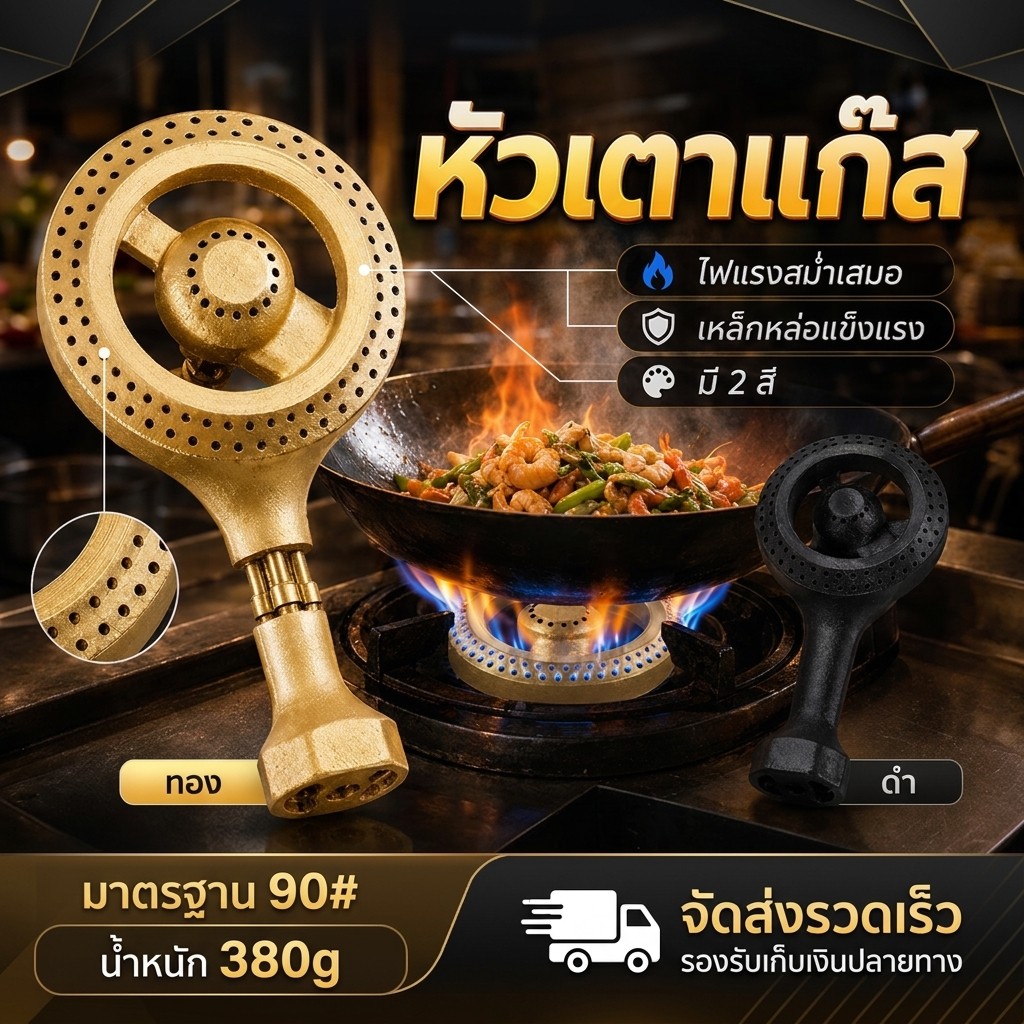 หัวเตาแก๊ส สำหรับรุ่น 90mm หัวเตาแก๊สท่อซ้าย ท่อตรง หัวเตาเหล็กหล่อมีหลายขนาดให้เลือก หัวเตาแก๊สท่อตรง หัวเตาแก๊สท่อซ้าย