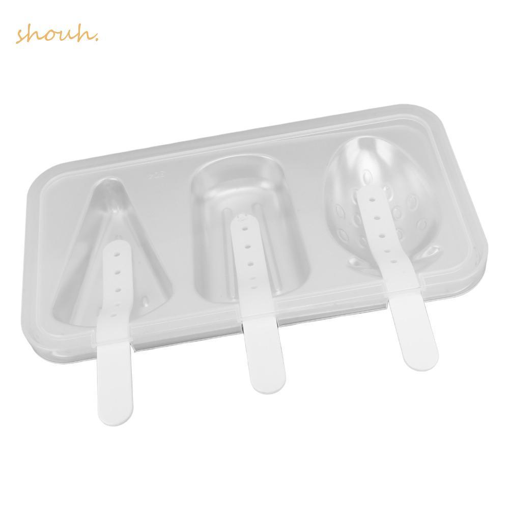 SHUH Ice Cream moulds, สแตนเลส 3 Cavity Ice Pop moulds, อเนกประสงค์พร้อมฝาปิดนํากลับมาใช้ใหม่ด้วย St
