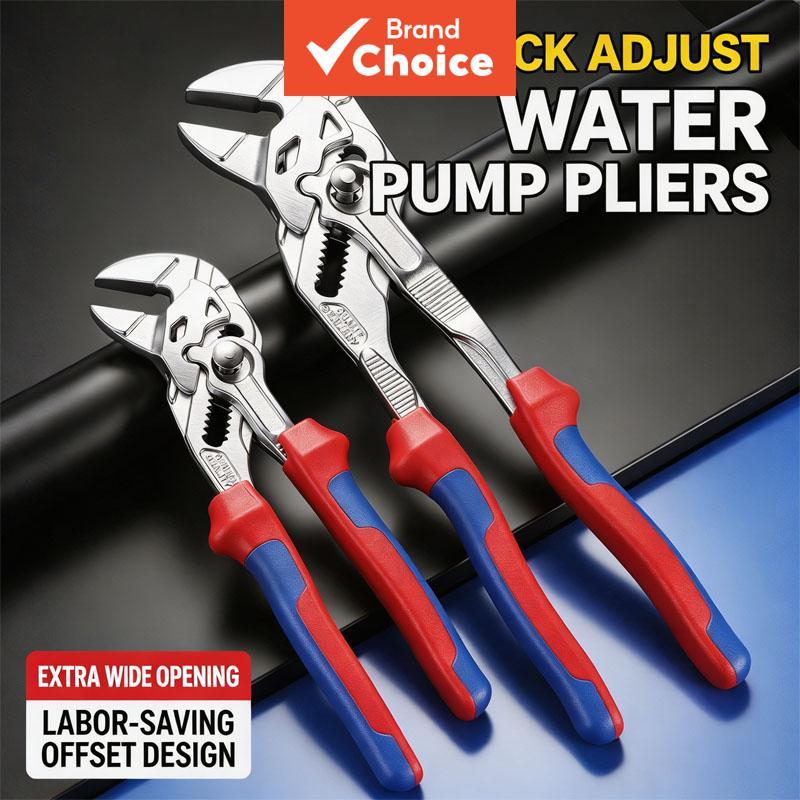 หนึ่งชุด10นิ้วและ12นิ้วปรับอย่างรวดเร็วคีมปั๊มน้ําความแข็งสูง45เหล็กชิ้นเดียวประแจท่อหล่อที่มีการออกแบบชดเชยสําหรับประปา