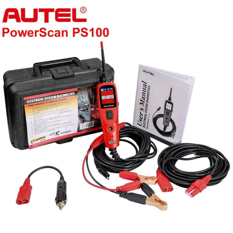 6NWN Autel PowerScan PS100 เครื่องมือวินิจฉัยระบบไฟฟ้าวงจรไฟฟ้า AVOmeter เครื่องทดสอบสําหรับ 12-24V 