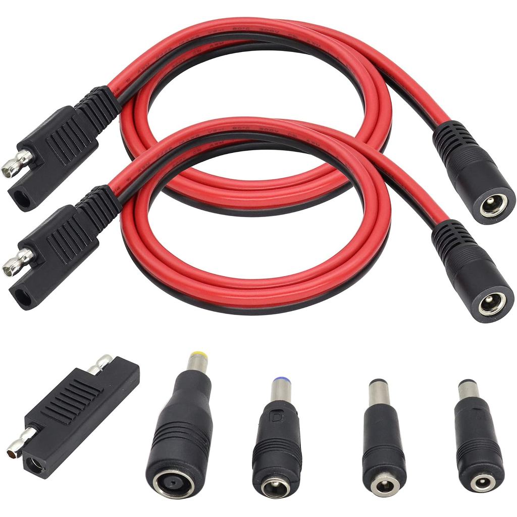 14AWG SAE to DC สายไฟ DC8*0.9/6.5 * 3/5.5 * 2.5/4 * 1.7/3.5 * 1.35(MM) SAE Polarity Reverse Adapter 