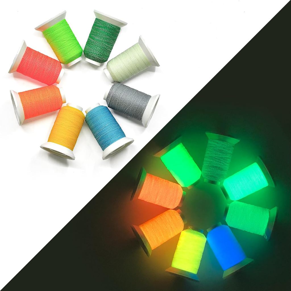 8 สี Luminary Glow in the Dark Thread 40WT 300M (320Y), Glow in the Dark เย็บปักถักร้อยชุดด้ายเครื่อ
