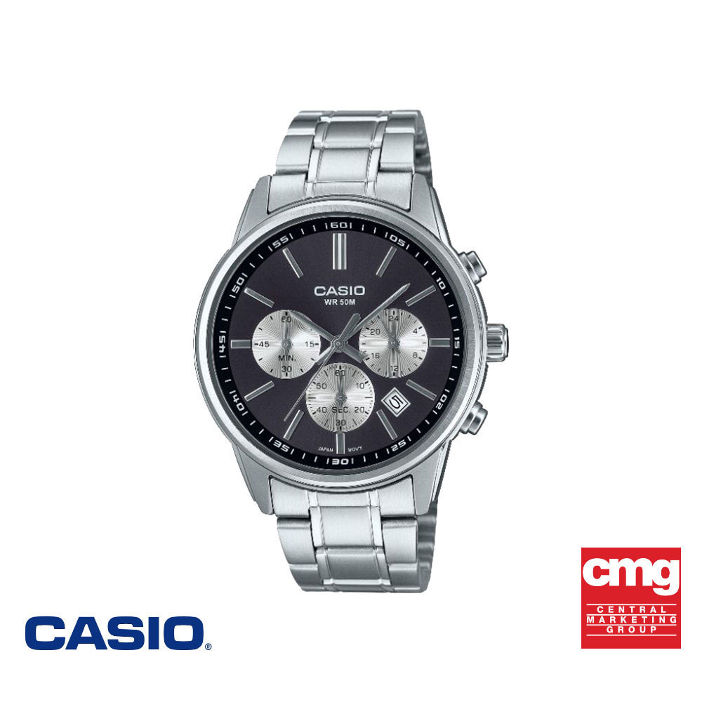 CASIO นาฬิกาข้อมือ CASIO รุ่น MTP-E515D-1AVDF วัสดุสแตนเลสสตีล สีดำ
