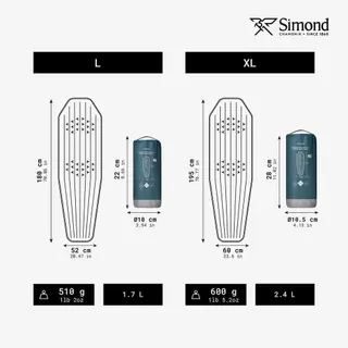 Decathlon Inflatable Trekking Mattress ที่นอนเทรคกิ้งแบบเป่าลมขนาด L - 180 X 52 ซม. รุ่น Mt500 Air สำหรับ 1 คน - Blue