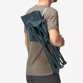 Decathlon Folding, Compact Low Camping Chair - 100 เก้าอี้สนามทรงเตี้ยพับได้ รุ่น 100 - Blue