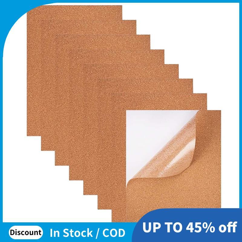 DIY Self-Adhesive Cork Board 1 มม.ความหนา 30 X 21 ซม.แพ็ค 8 สําหรับ Wall Pin Board สําหรับชั้นตกแต่ง