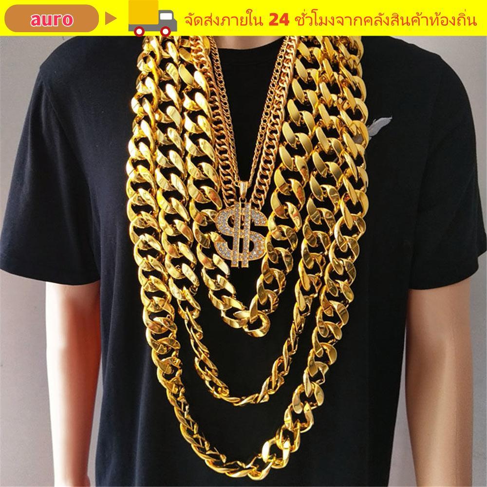 AURO สร้อยคอโซ่ Cool Chunky Chain Hip Hop Gothic Rock Hip Hop