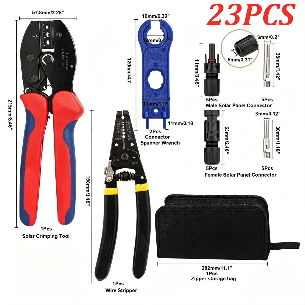 ชุดเครื่องมือ คีมเข้าหัว MC4 ชุดคีมย้ำหางปลา ไฟฟ้าโซลาร์เซลล์ MC4 Crimping Connector Terminal Crimpi