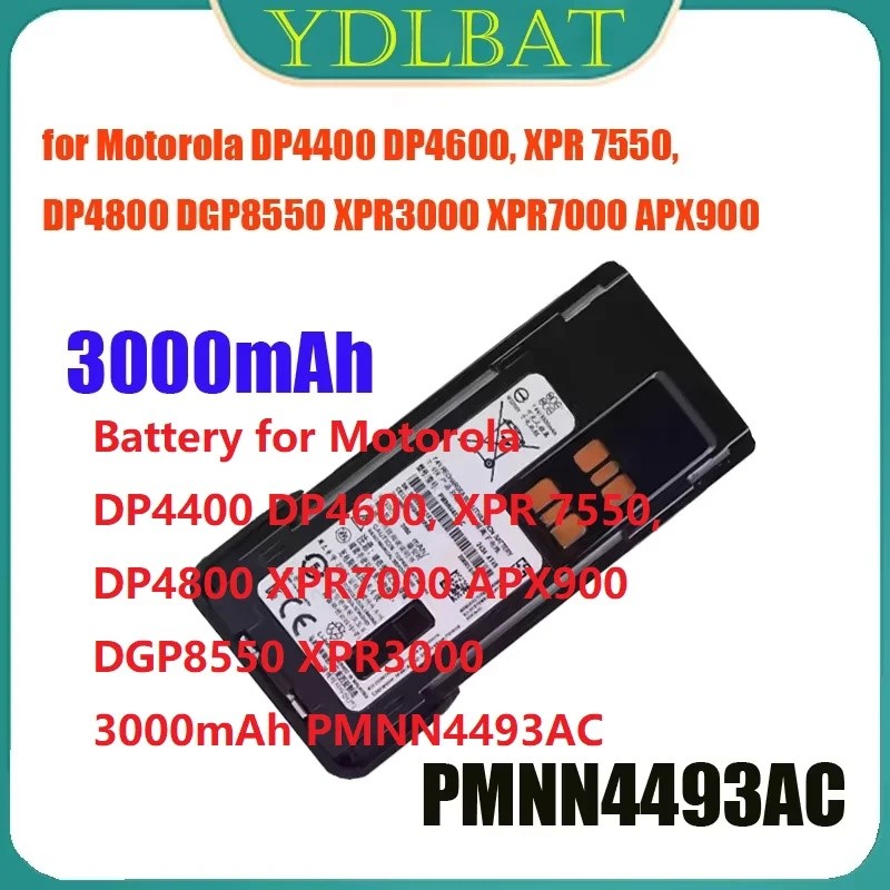 แบตเตอรี่สําหรับ Motorola DP4400 DP4600, XPR 7550, DP4800 XPR7000 APX900 DGP8550 XPR3000 3000mAh PMN