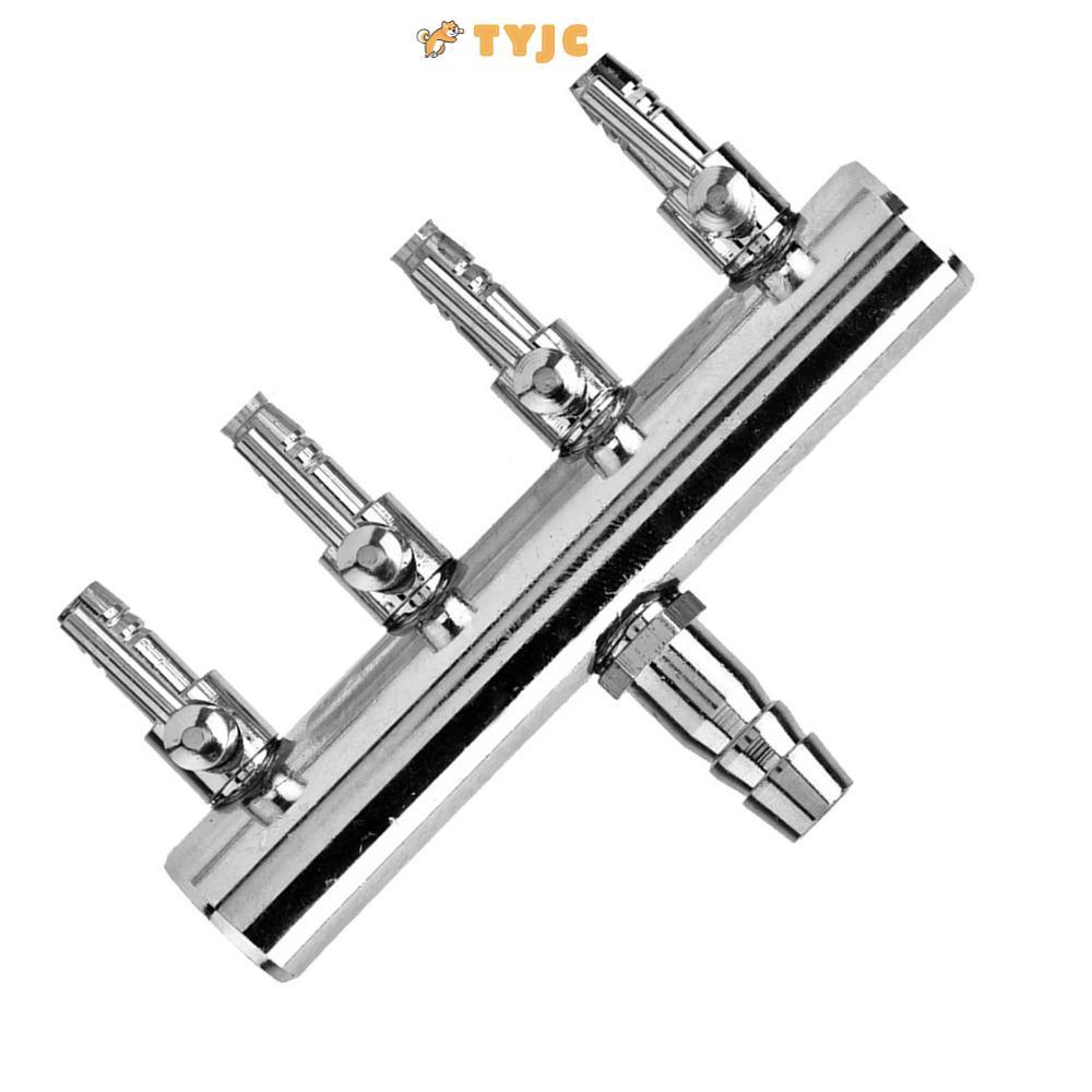 TYJC Aquarium Air Valve,สแตนเลส 8 มม.เปิด 4 มม.Air Flow Valve,แยกควบคุม 2 Way 6 Way 4 Way Air Splitt