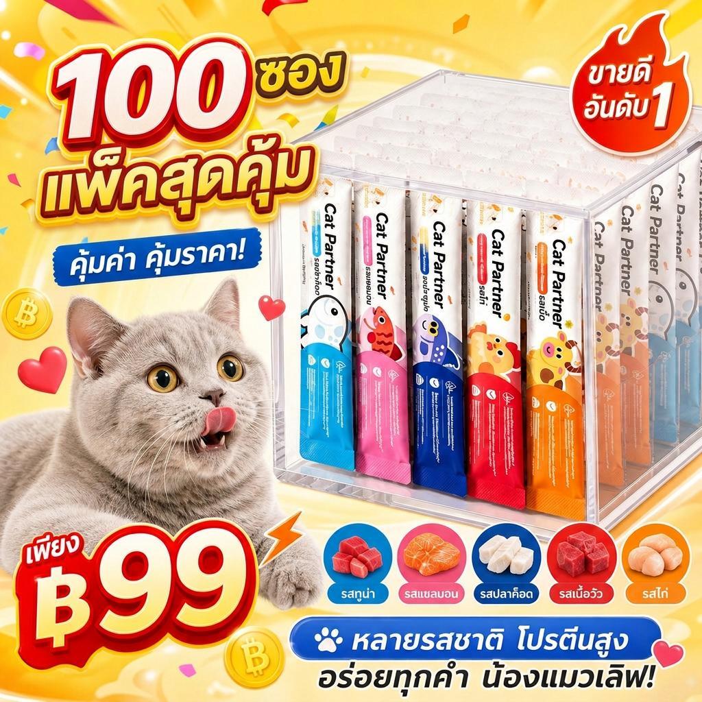 😻[100 ซอง] Ketzuzu ขนมแมวเลีย 16g 5รส เสริมทอรีนและวิตามินเอ บำรุงจอประสาทตา สมองดี สายตาคมชัด แมวสุขภาพดี คุ้ม