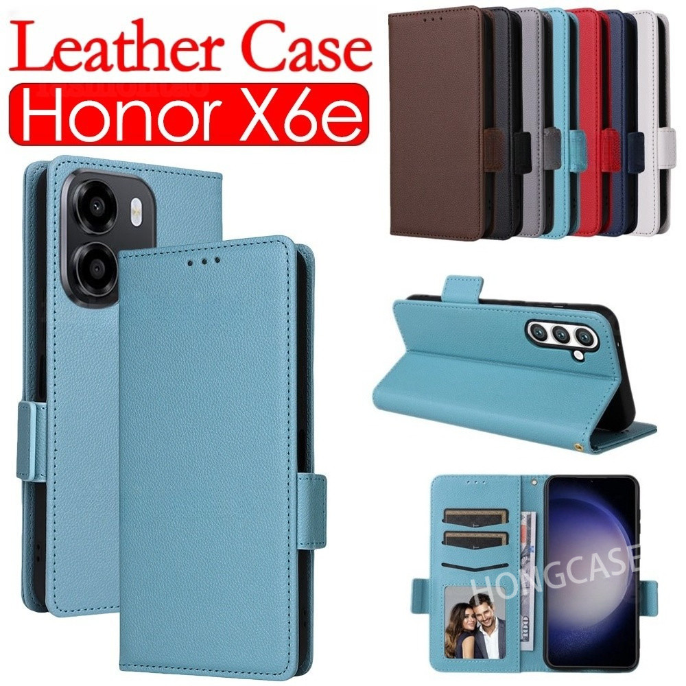 เคสโทรศัพท์สําหรับ﻿ Honor X6E X6 X6A X6B X6C X6D X7E 4G 5G 2026 Flip Casing Lychee Pattern Leather S