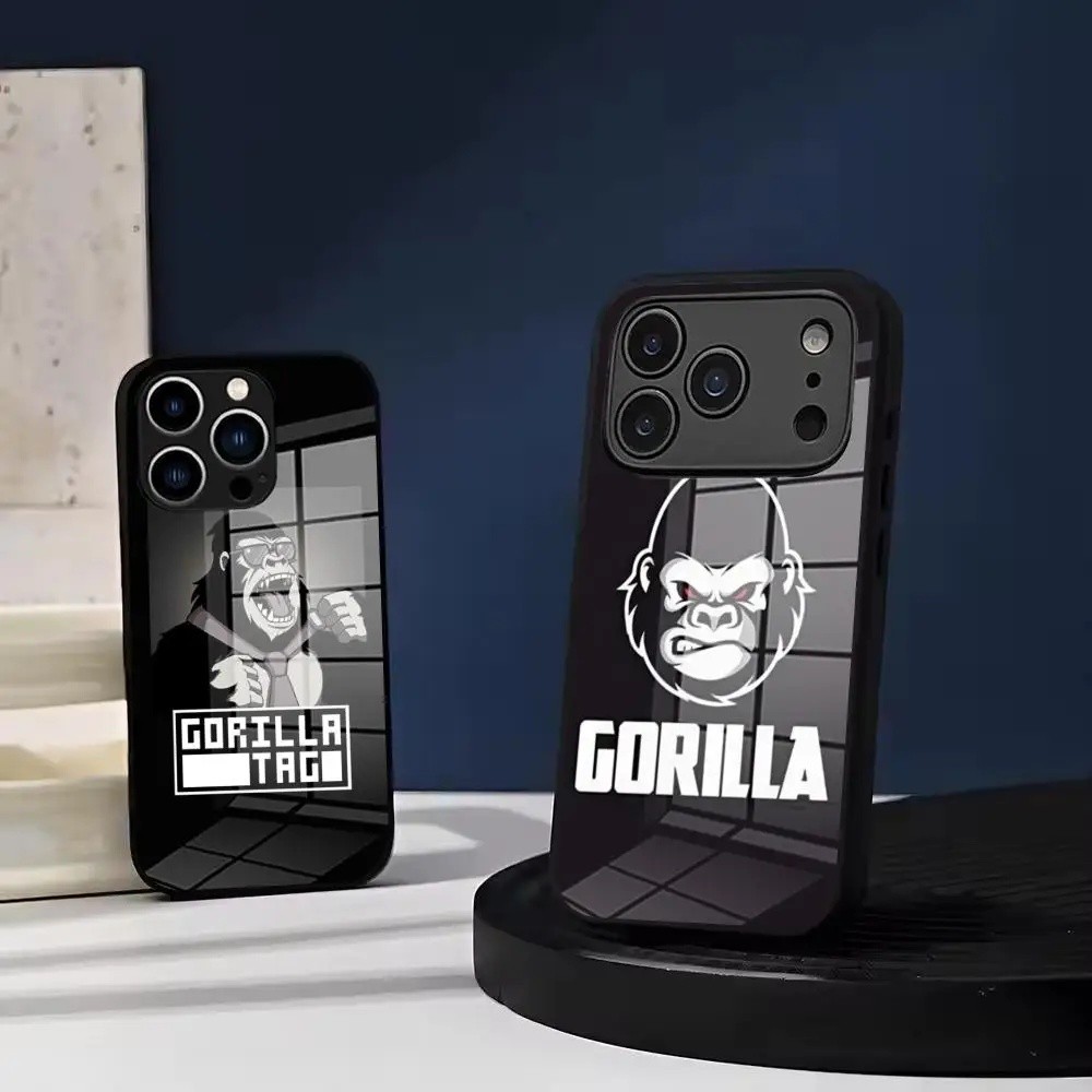 BK-1 เกมลิง Gorilla Tag เคสโทรศัพท์กระจกนิรภัยสําหรับ IPhone 17 Air 18 16 15 Pro Max 14 13 12 Plus S
