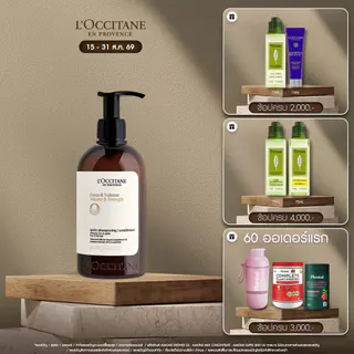 L'Occitane Volume & Strength Conditioner ครีมนวดผมสูตรโวลุ่มแอนด์สเตรนท์ เสริมโวลุ่มเพิ่มความแข็งแรง เหมาะสำหรับผมลีบแบน