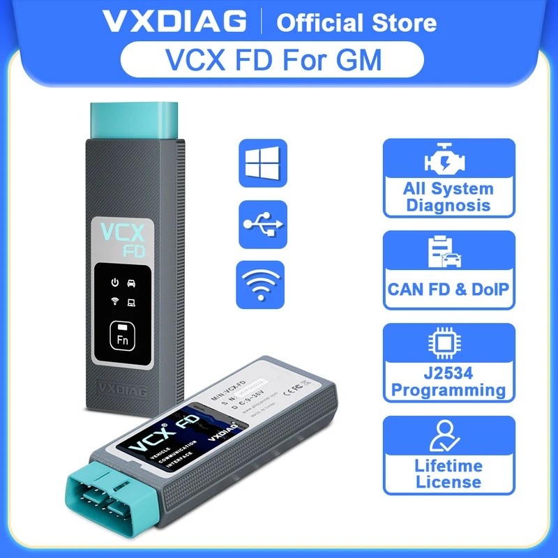 EITA ผู้ขายที่ดีที่สุด 2026 ใหม่ล่าสุด VXDIAG VCX FD สําหรับ GM สนับสนุน CAN FD DoIP รถ OBD2 เครื่อง