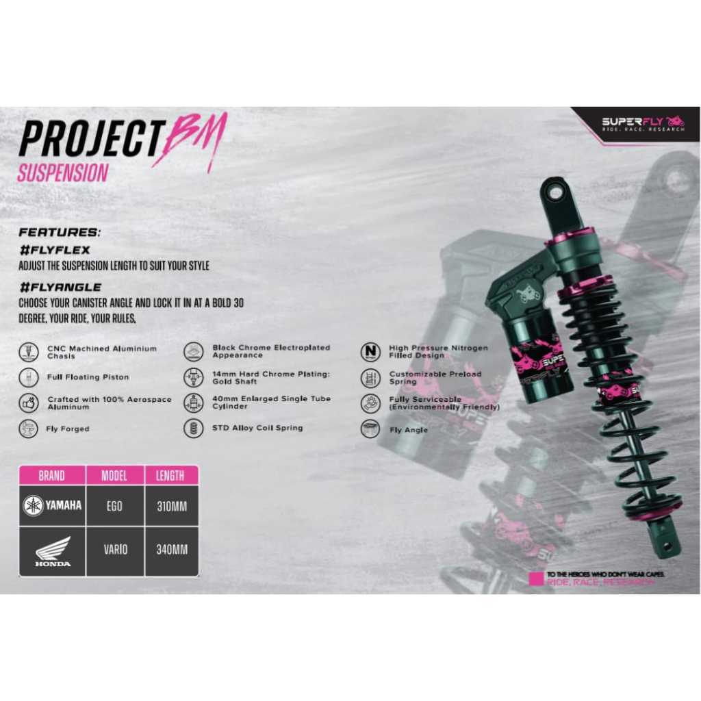 โช้คอัพ Superfly EGO 310MM / VARIO160 340MM Project BM Suspension Superfly