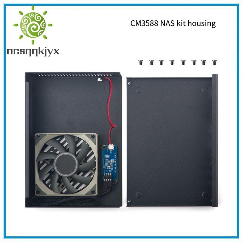 Super CM3588 NAS ชุดโลหะอลูมิเนียมสําหรับ RK3588 CPU Board Coolling พัดลม RTC แบตเตอรี่ฮีทซิงค์ 4-Pi
