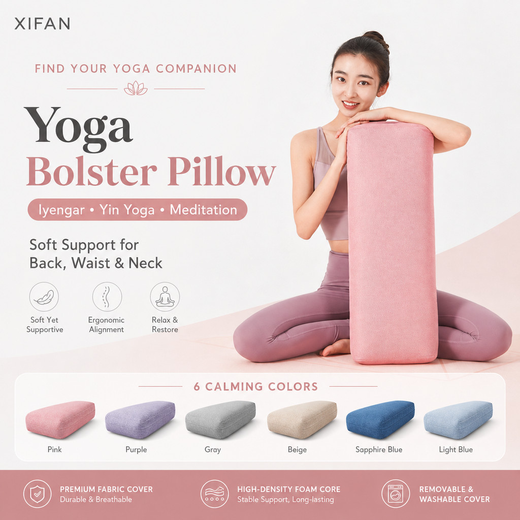 หมอนโยคะทรงสี่เหลี่ยมสำหรับ Iyengar และ Yin Yoga ใช้รองหลัง เอว และคอ ช่วยยืดเหยียด เปิดอก และผ่อนคล