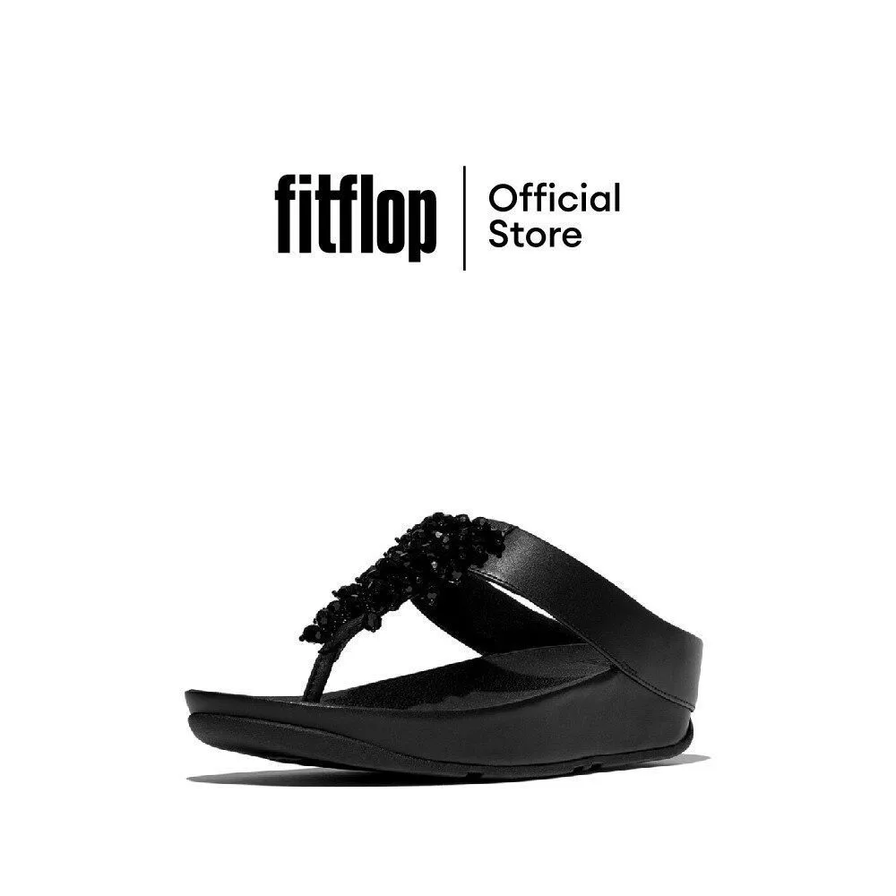 FITFLOP RUMBA BEADED TOE-POST SANDALS รองเท้าแตะแบบหูหนีบผู้หญิง รุ่น B5R-090 สี BLACK