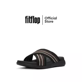 FITFLOP F-MODE GO STRIPY-WEAVE CROSS S รองเท้าแตะผู้ชาย รุ่น A1S-231 สี BLACK