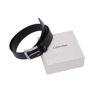 CALVIN KLEIN เข็มขัดผู้ชายหนังแท้ รุ่น 4D7033G V8Y-สีดำ