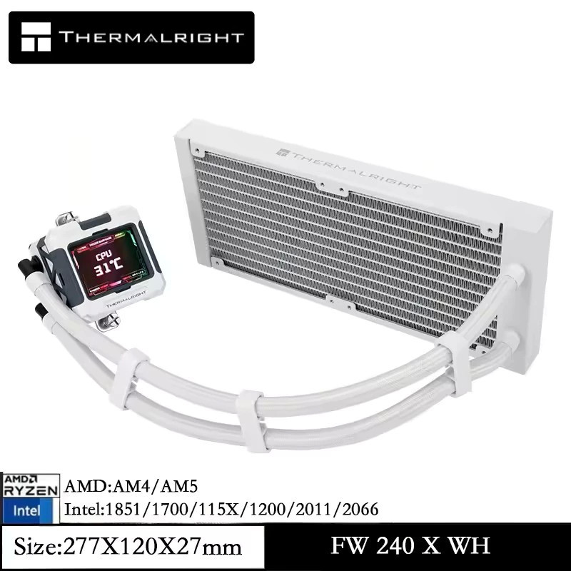 Thermalright FROZEN WARFRAME 240 X ขาว AIO CPU Liquid Cooler 2.4นิ้ว หน้าจอ 320*240ความละเอียด IPS L