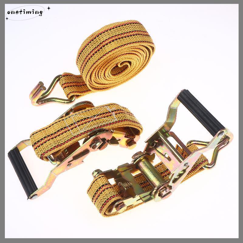 Onetimingsuper5p Heavy Duty Ratchet Tie Down สายรัด 2/3/4/6 เมตรยาว Double Hook Lashing เข็มขัดสําหร