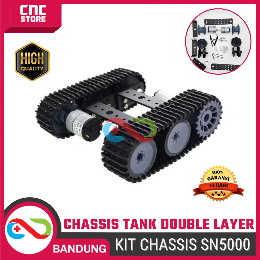 DIY Tank Chassis SN5000 – Chassis Robot Perayap 12V วัสดุอลูมิเนียมเหมาะสําหรับ Arduino