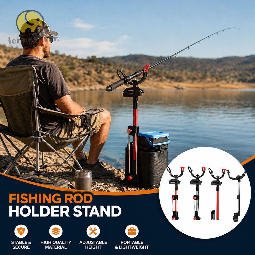 LONNGVO ที่วางคันเบ็ด, ปรับมุมได้สแตนเลส Iso Rod Holder, ทนทานป้องกันสนิม CROSS-Country Design Bucke