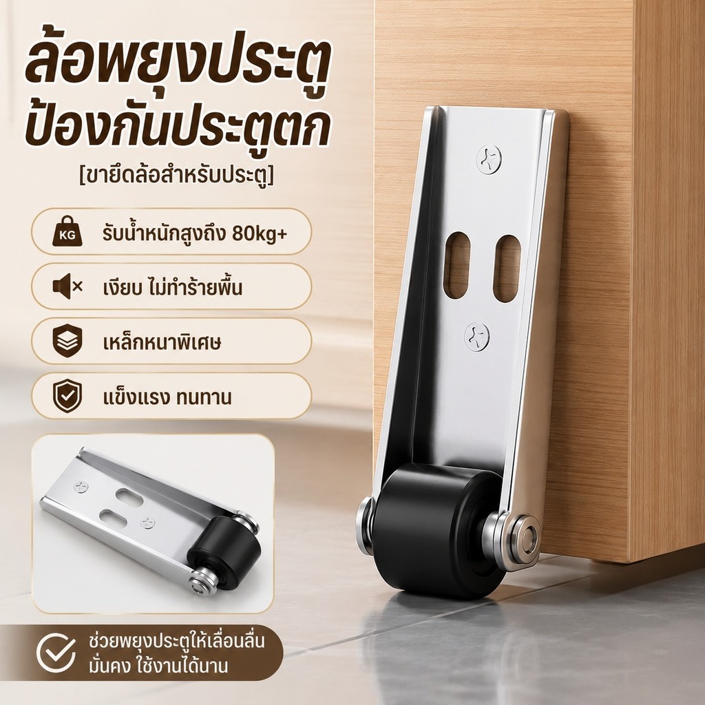 [การันตีของแท้] ลูกรอกประตู【อุปกรณ์ยกประตู】ล้อเลื่อนรองรับประตู/ล้อเหล็กประตูสวิงด้านล่างล้อ/ล้อบานเลื่อน ล้อประตูยืดพร้อมก้าน