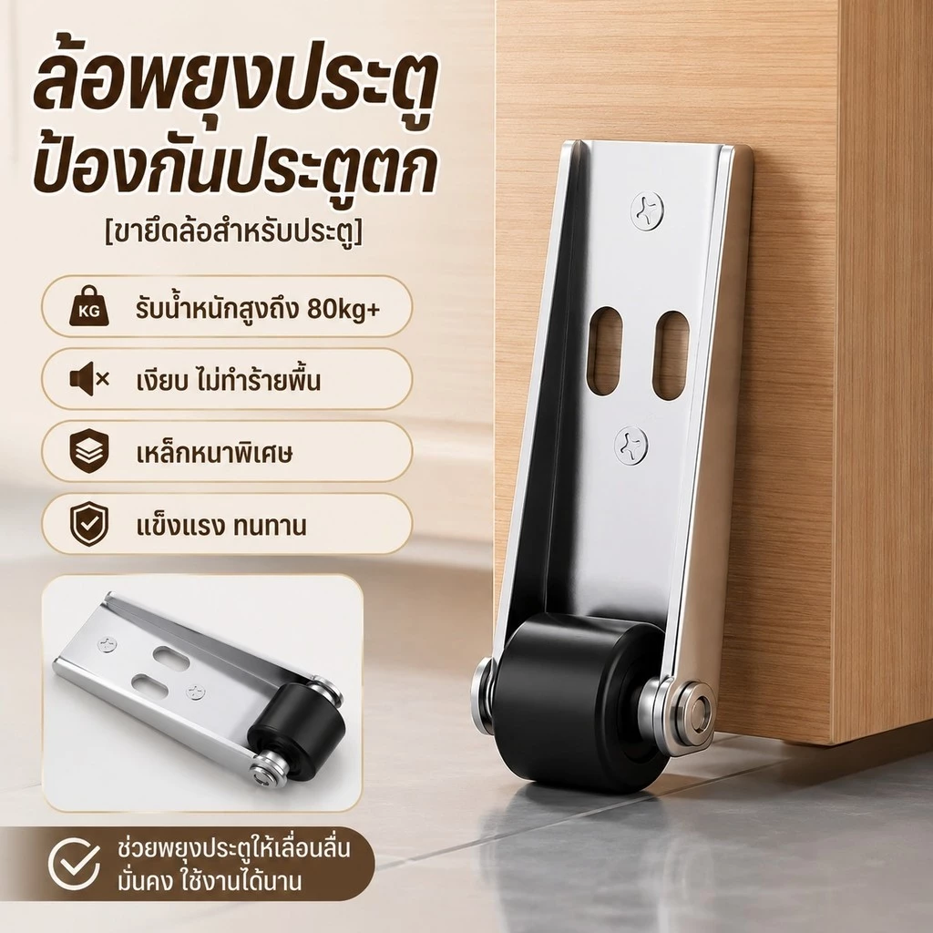 [การันตีของแท้] ลูกรอกประตู【อุปกรณ์ยกประตู】ล้อเลื่อนรองรับประตู/ล้อเหล็กประตูสวิงด้านล่างล้อ/ล้อบานเลื่อน ล้อประตูยืดพร้อมก้าน