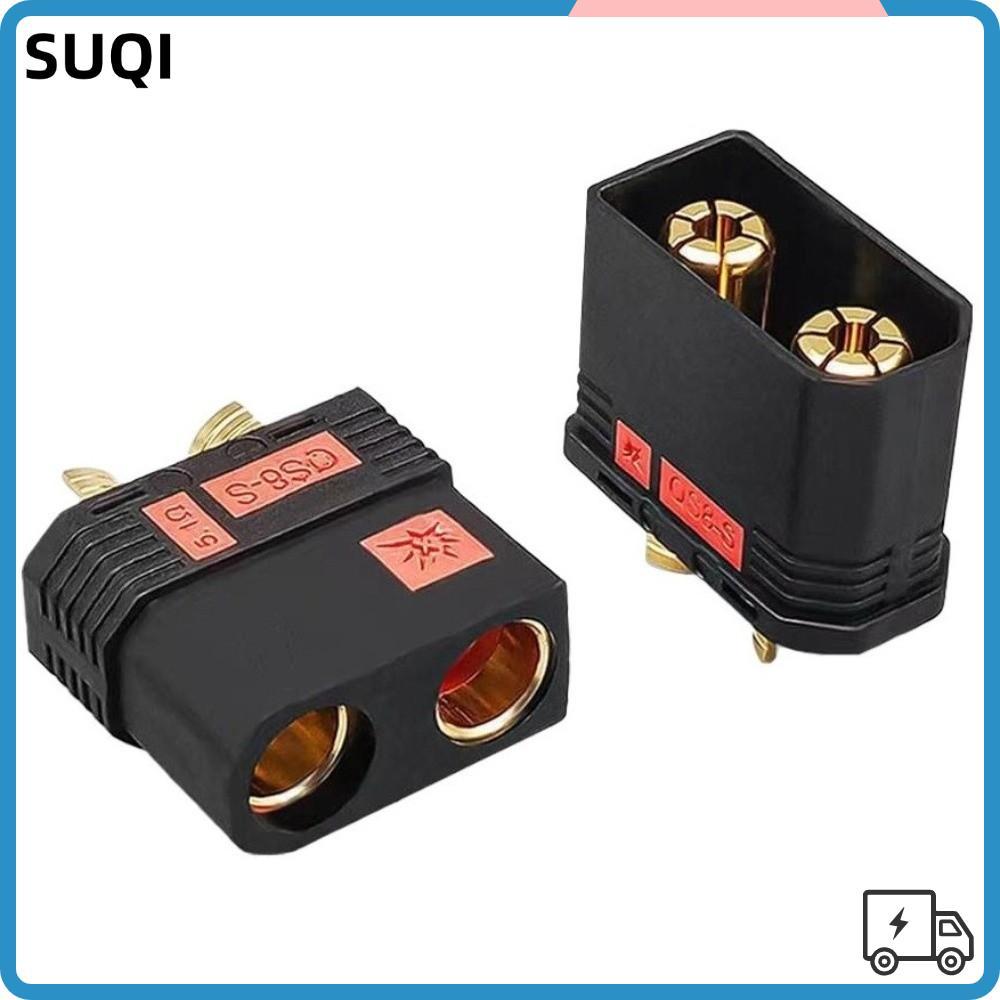 SUQI QS8-S Connector, Gold Plated High Current ปลั๊กแบตเตอรี่ QS8P-S, Anti Spark Black QS8-S MF ปลั๊