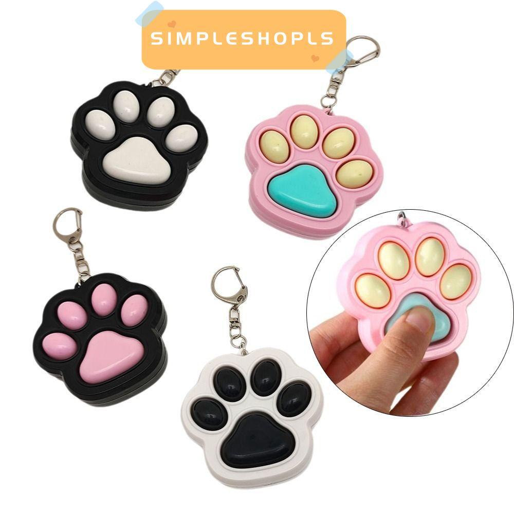 SIMPLESHOPLS Cat Fidget Toys, Clicker การ์ตูน Kawaii Fidget พวงกุญแจ, น่ารัก Mini Clicker Fidget พวง