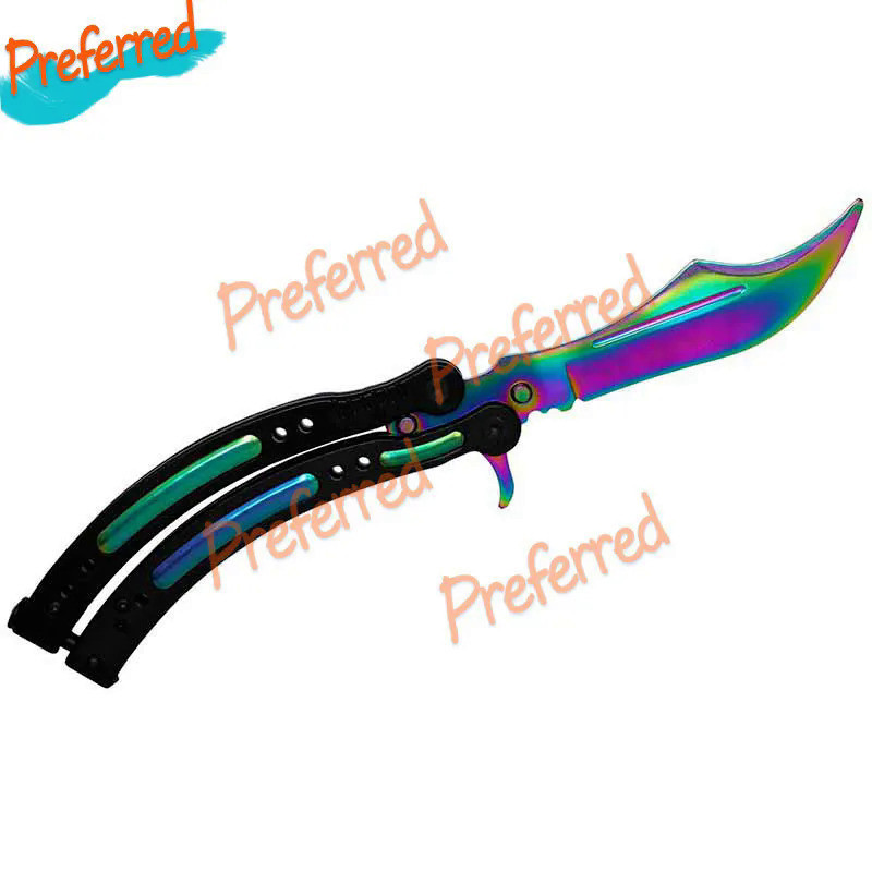 💢 13cm X 7.4cm for CSGO Skin Butterfly Knife Personality Car Stickers Creative Anime Decals Suitable