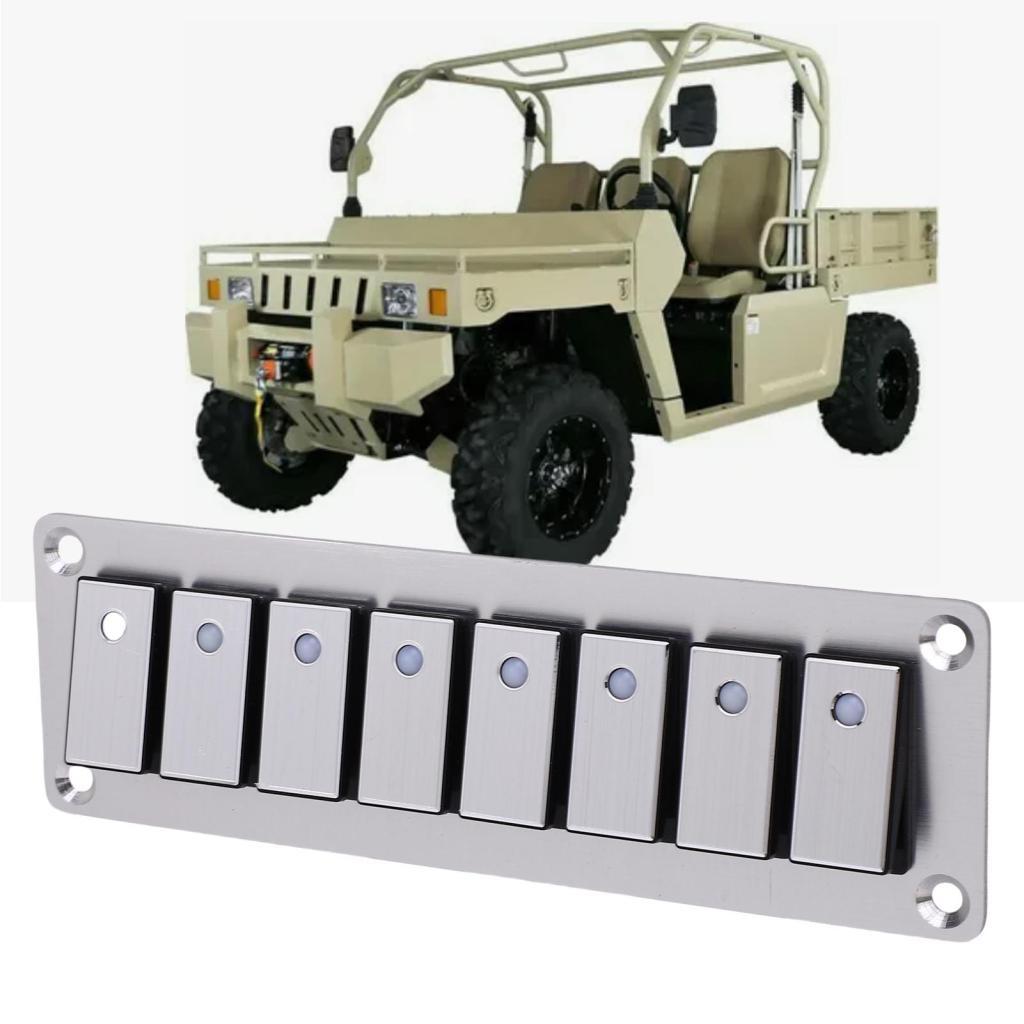 GOTOTOP แผงสวิตช์โยกอลูมิเนียม 8 Gang Toggle การออกแบบขนาดกะทัดรัดสําหรับรถบรรทุก RV 159 x 50 34 มม.