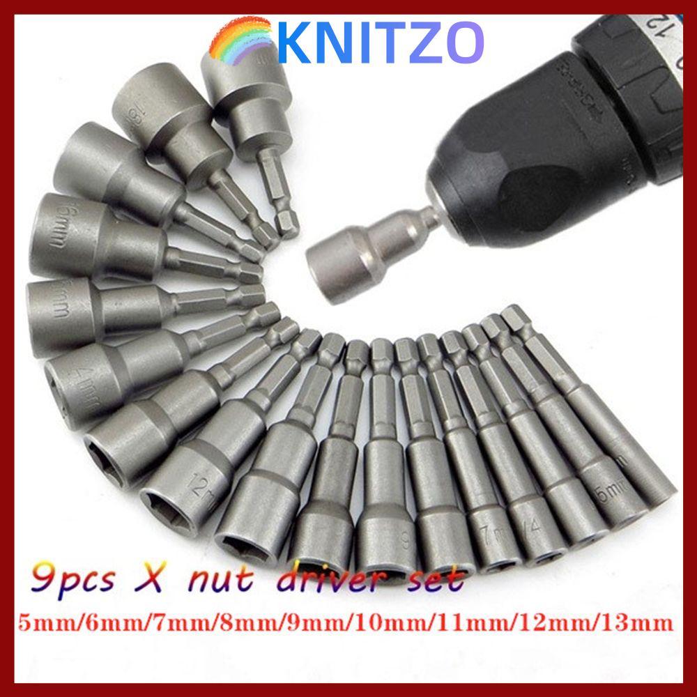 CODnITZO 9 ชิ้น/เซ็ต Hex SocketS Sleeve Driver Socket Bits Bits Set เจาะ Bit Driver Set