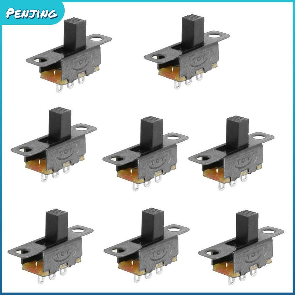 PENJIPH 8 ชิ้นสไลด์สวิทช์, DC 50V 0.5A แผง Micro Mini Toggle สวิทช์, 6 มม.3 ขา 2 ตําแหน่ง SS12F15VG6