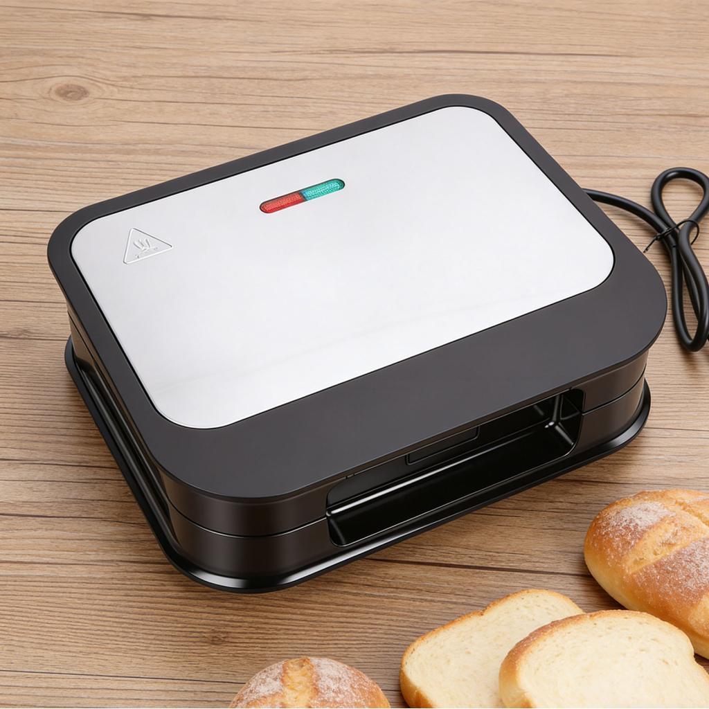 Zerodis Panini Press Grill 750W เครื่องทําแพนเค้กแผ่นเหล็กไฟฟ้าเคลือบนอนสติ๊กแม้ความร้อนพื้นที่ขนาดใ