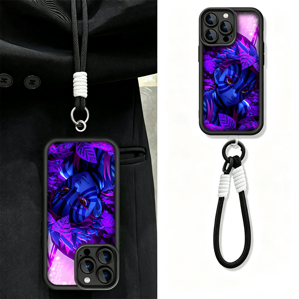 เคสโทรศัพท์ Akaza Demon Slayer เข้ากันได้กับ IP XR,IP XS Max,IP15,IP16,IP17,IP14,IP13,IP12,IP11