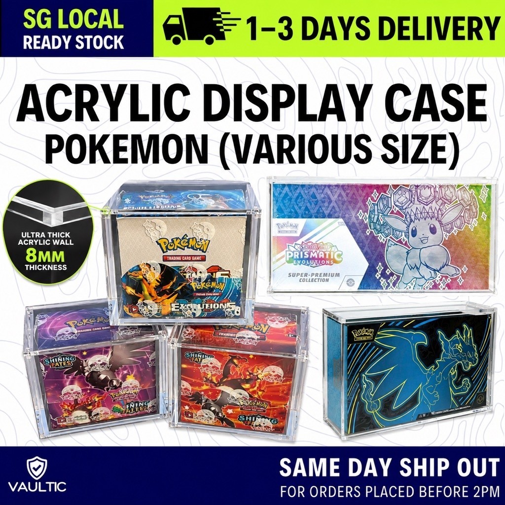 🔥สินค้ามาใหม่🔥 Pokemon Acrylic Display Clear Case Phantasmal Flames TCG Prismatic Evolution / ETB / 