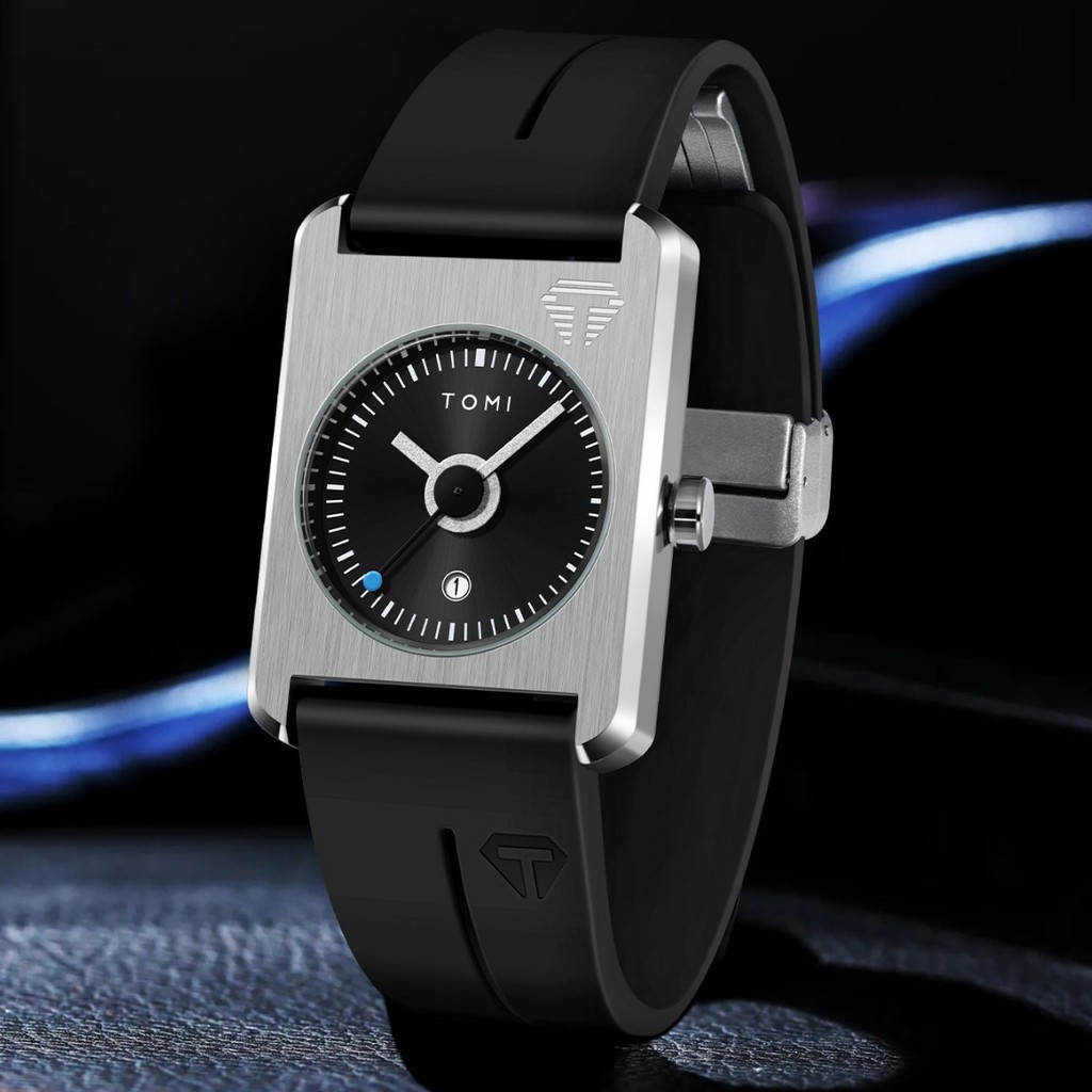 TOMI Minimalist Square Calendar Quartz Watch Fashion Student Ready Stock