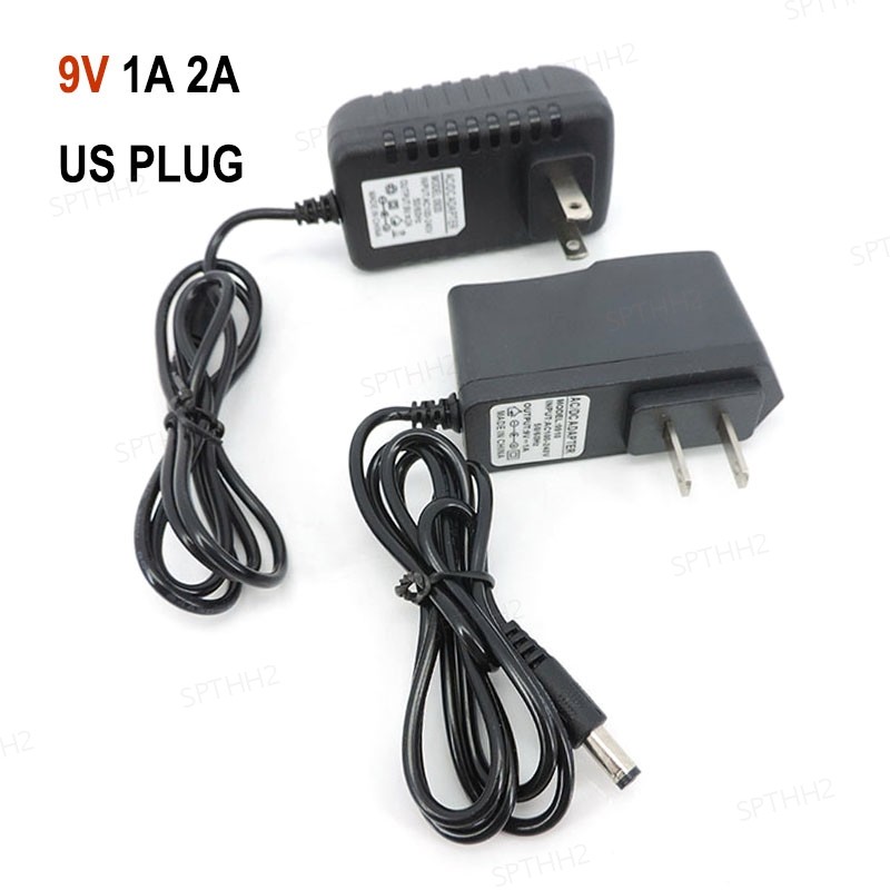 AC เป็น DC adaptor 9 โวลต์ 9V 1A 2A 1000ma 2000ma US แหล่งจ่ายไฟอะแดปเตอร์หม้อแปลงไฟฟ้า 1000ma 5.5*2
