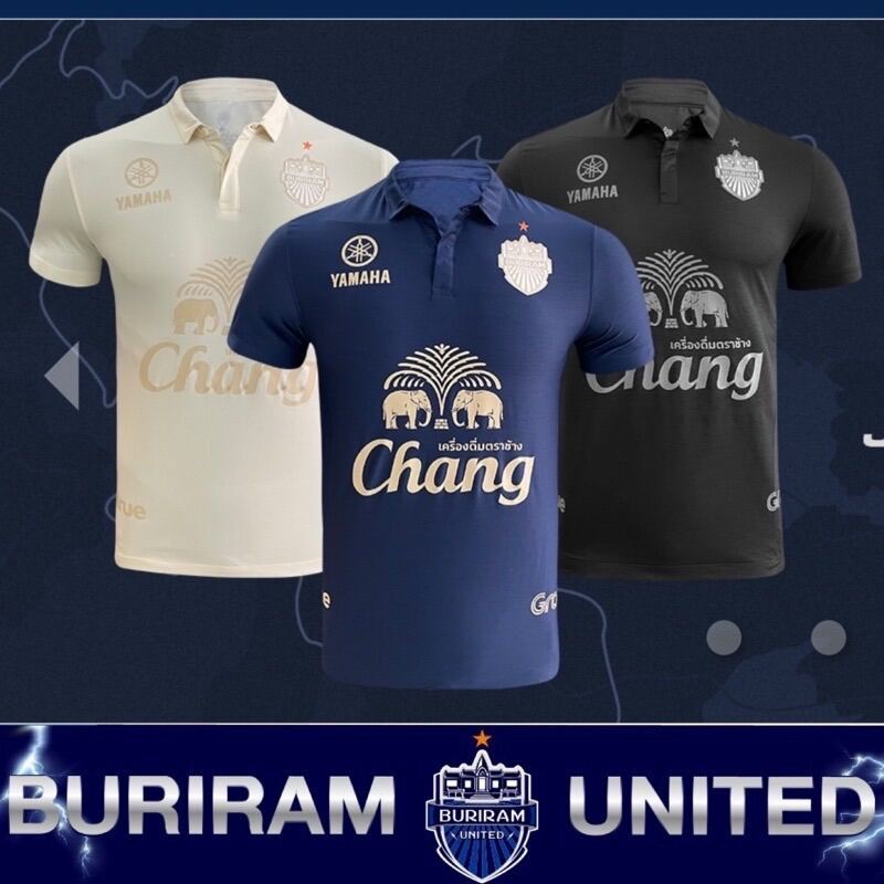 2025 บุรีรัมย์ ยูไนเต็ด เจอร์ซีย์ โปโล บุรีรัมย์ ยูไนเต็ด เสื้อฟุตบอล สีกรม ขาว ดํา ของแท้จากสโมสร