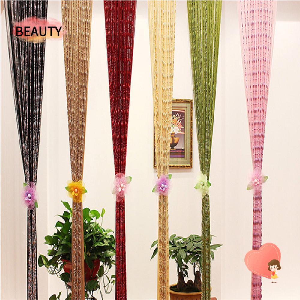 BEAUTY 1Mx2M ฉากกั้นห้องประตู ตกแต่ง Dew Drop Chain ลูกปัดม่านประตู