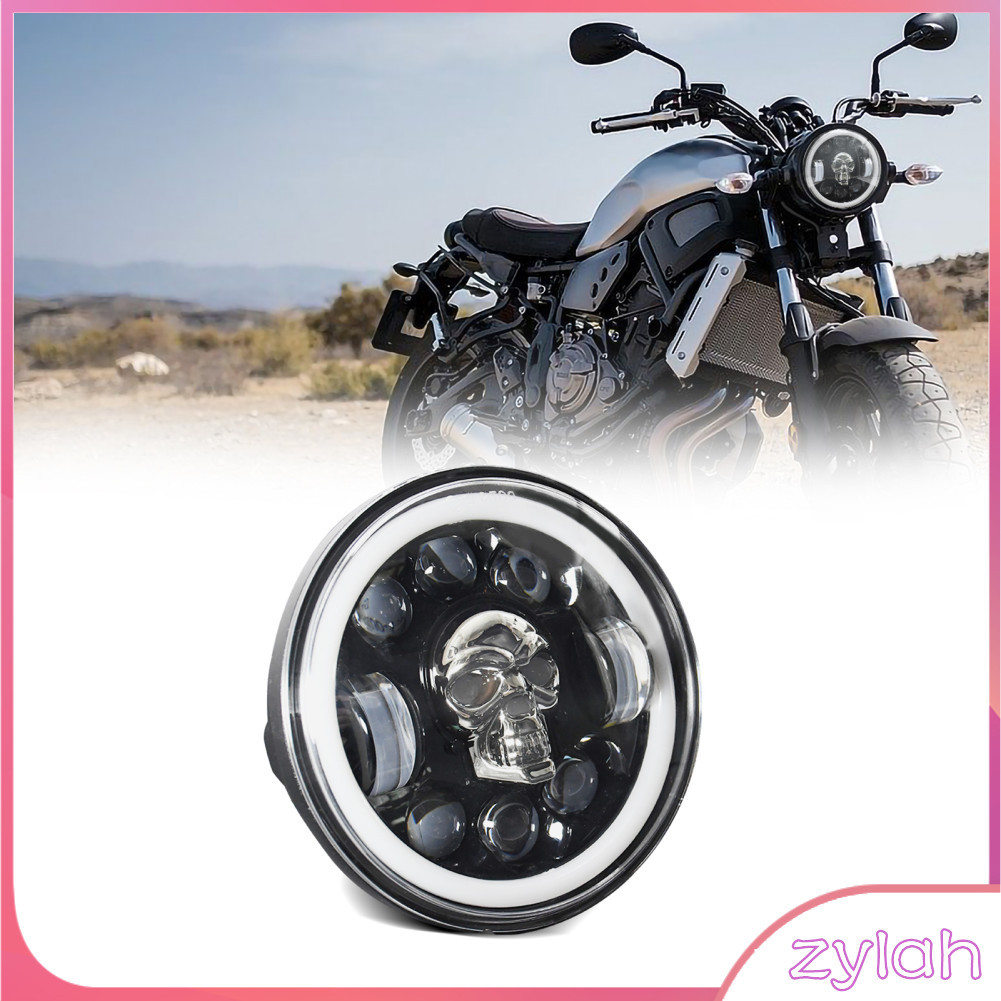 Zylah-th ไฟหน้า LED สำหรับรถจักรยานยนต์ไฟกลม 5.75 นิ้วพร้อมการติดตั้ง Plug and Play ลำแสงสูง 7500LM ต่ำ 6000LM การขับขี่อย่างปลอดภัยในสภาพฝนตก