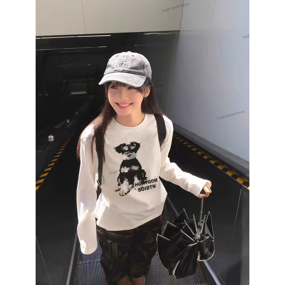 (จัดส่งตลอด 24 ชั่วโมง）Angel Official ทันสมัย เสื้อยืดแขนยาว เกาหลี เสื้อ ผ้านุ่มสวมใส่สบาย เสื้อผ้าผู้หญิง C62