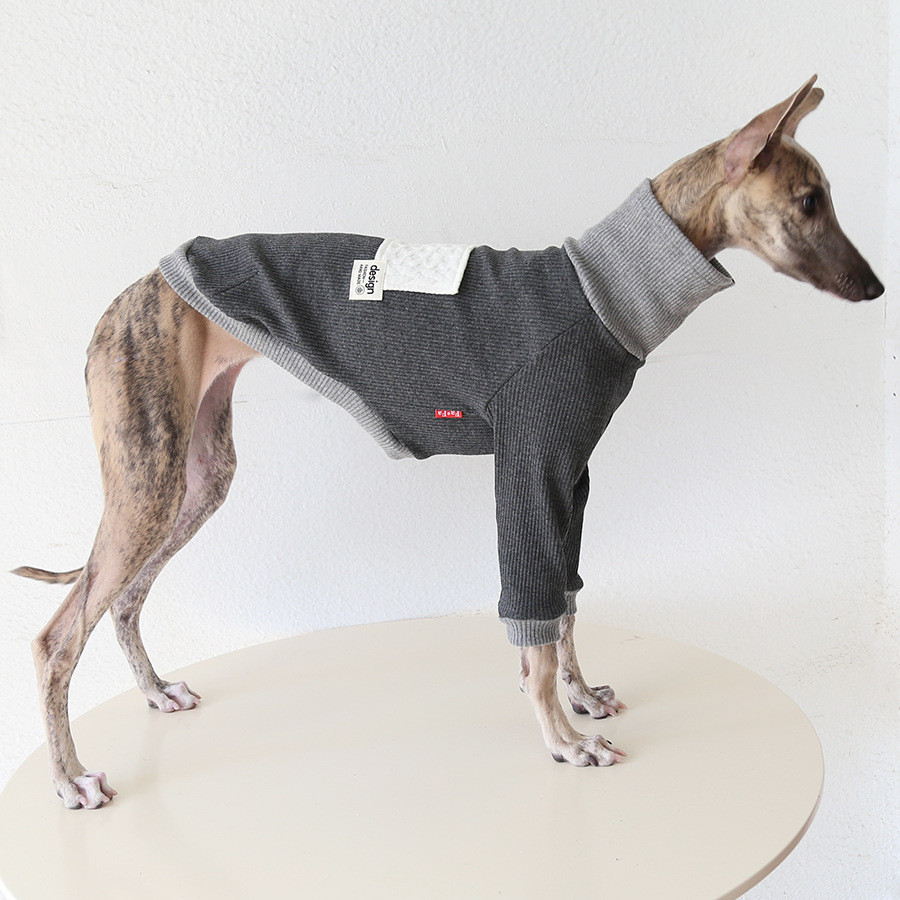 Minimalist Life เสื้อคอเต่าอิตาเลี่ยน Little Lingti Ebit เสื้อผ้าสัตว์เลี้ยง สุนัขสีเทา Slim Cat สุน