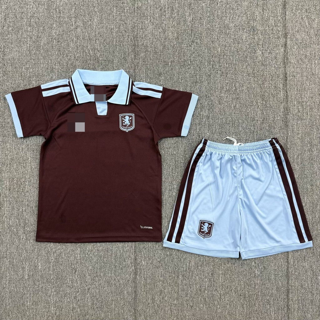 New 2627 Aston Villa home football ชุดเสื้อกางเกงขาสั้น ไซส์ 16-28